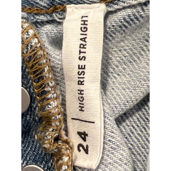 Pacsun Women’s High Waisted Straight Leg Denim Jeans Size 24 Blue Light Wash - Picture 5 of 5